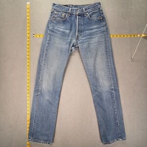 Vintage Levis 501 Jeans Mens Light Wash Blue Straight Button Fly USA Fits 26x29